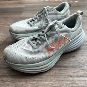 HOKA Bondi 8 Harbor Mist / Lunar Rock Running Shoes Men’s 9.5 / Women’s 11